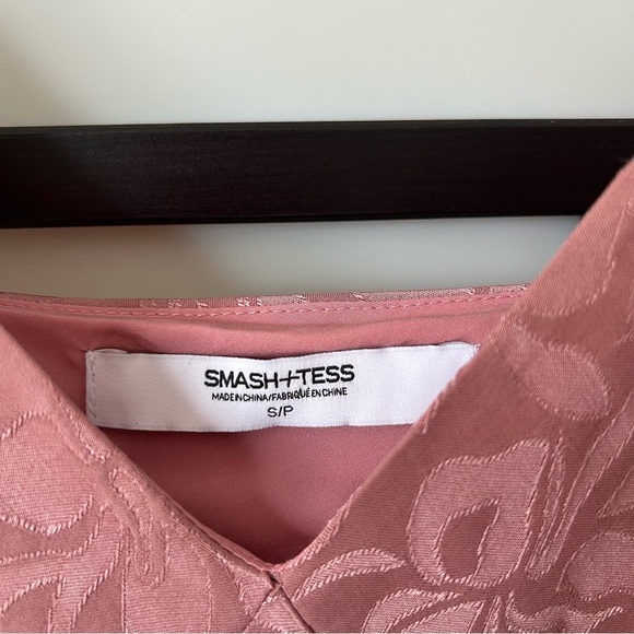 [S] Smash + Tess X Ashlee Simpson Disco Blush Pink Velvet Floral Mini Slip Dress - Picture 12 of 15